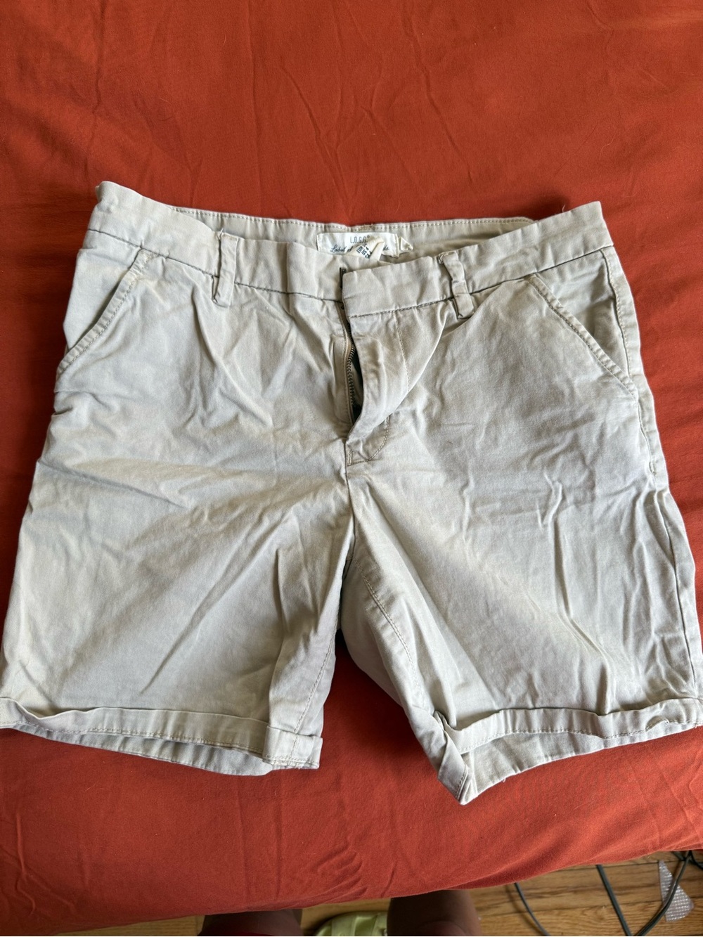 Light Tan Cotton Casual Shorts